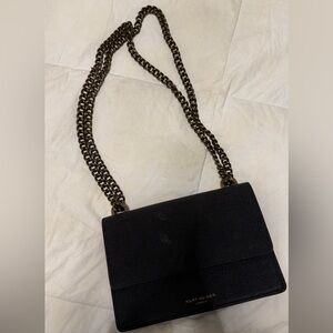 Kurt Geiger Black Shoulder Bag with Gold Chain